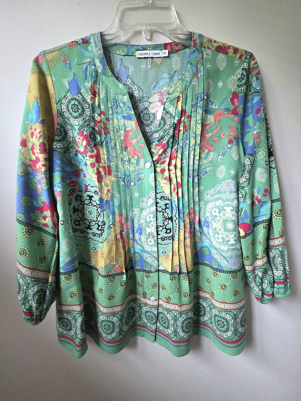 New! Print BF Tunic Blouse